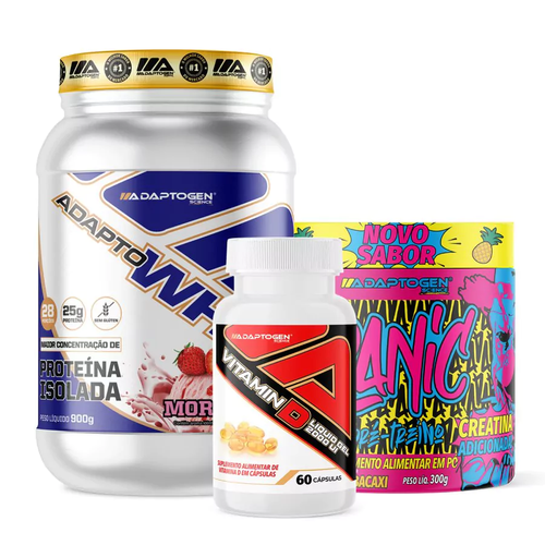 Combo Adapto Whey + Panic 300g + Vitamina D